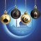 24 Pieces Ramadan Ornament Ball, 1.57" Black Gold Eid Mubarak Hanging Balls, Ramadan Mubarak Ornaments for Islamic Muslim Tree Party Decor